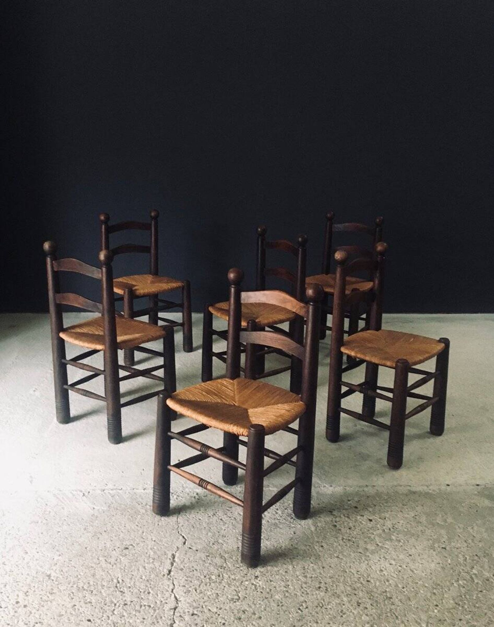 French Provincial Dining Chairs by Charles Dudouyt, France, 1940s, Set of 6