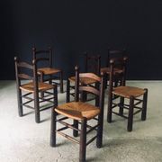 French Provincial Dining Chairs by Charles Dudouyt, France, 1940s, Set of 6