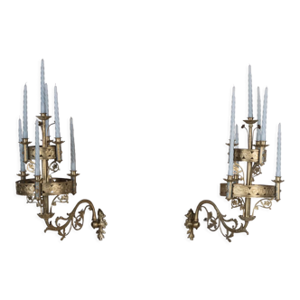 19th C Gothic Style Candle Sconces