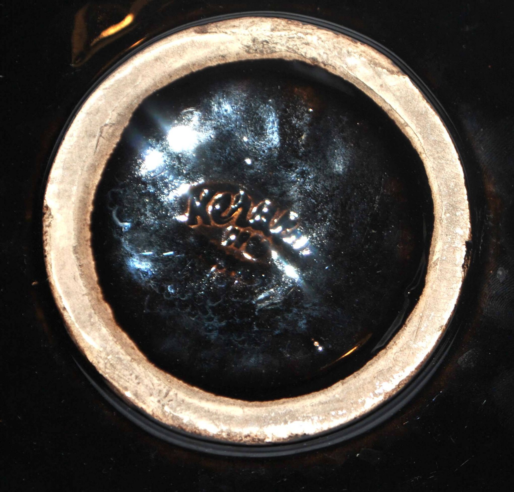 Art deco pocket cup keralux boch frères belgium - early 20th century. 19.5cm