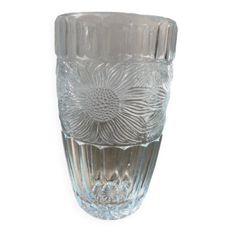 Clear Glass Sunflower Vase