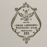 2 Italian English porcelain dinner plates: Swiss Landscape