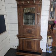 Old locker room or coat rack in walnut