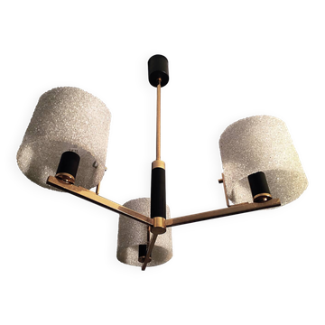 Lustre Arlus en laiton et perspex1950