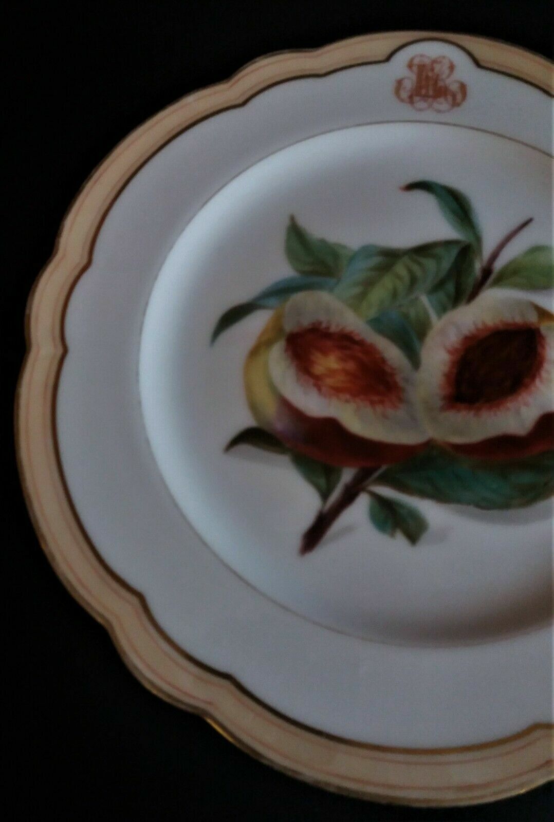 Flat plate heel porcelain of Paris monogram Ch. Pillivuyt XIXth