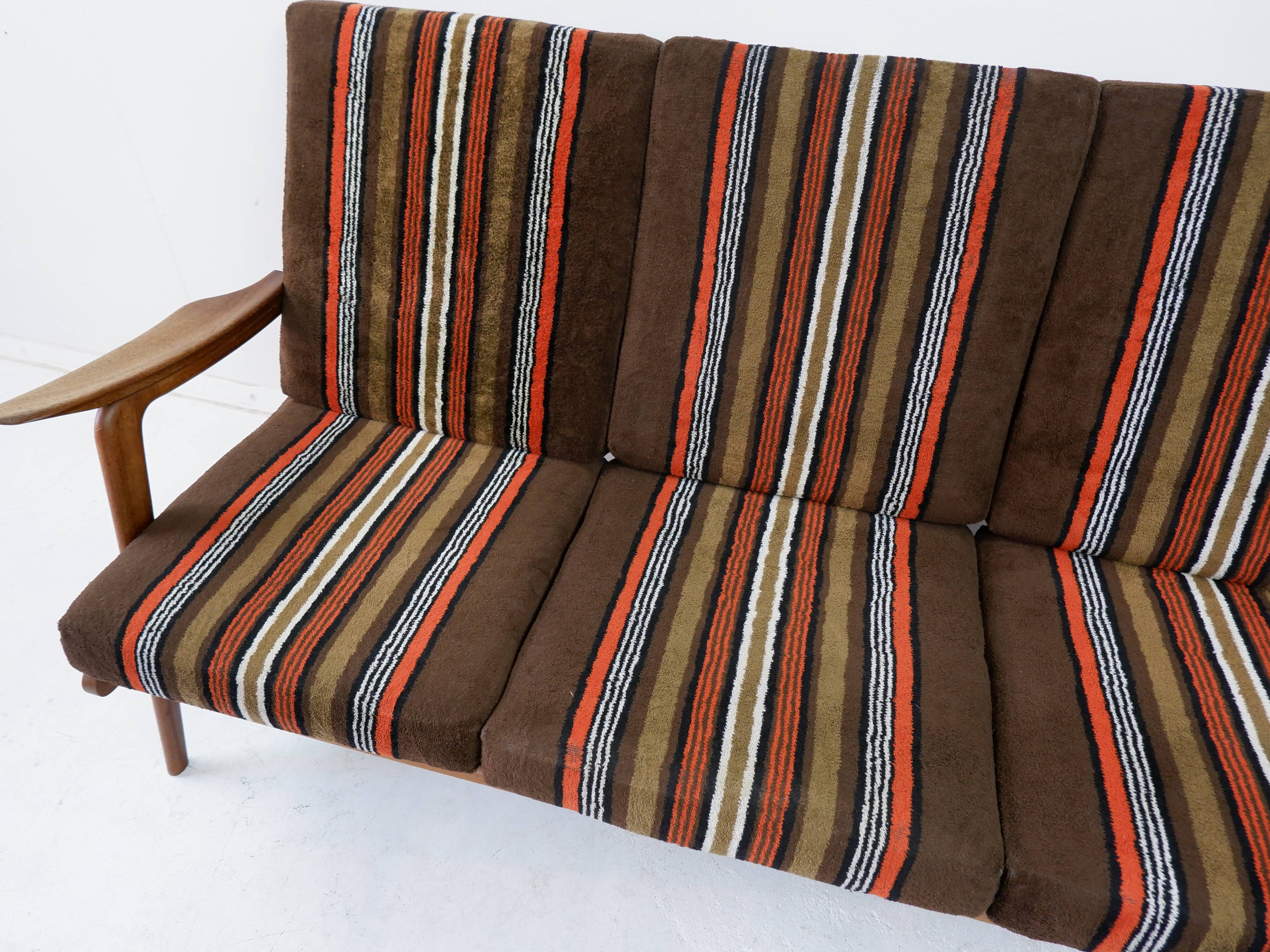Teak 3-seater sofa, 1960s