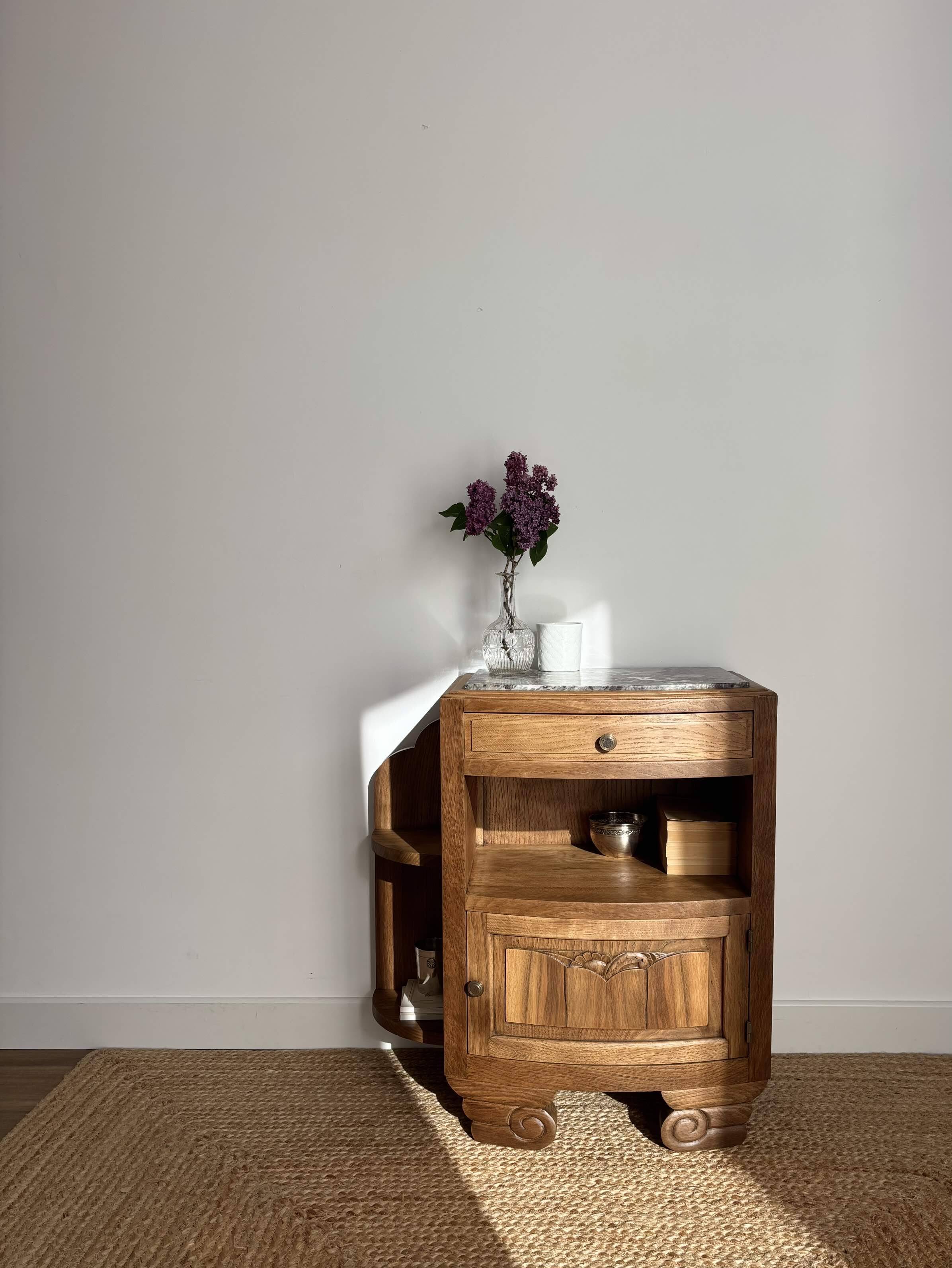 Restored Art Deco bedside table or accent furniture