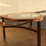 Teak coffee coffee table and 1960s Nathan Glass Edition