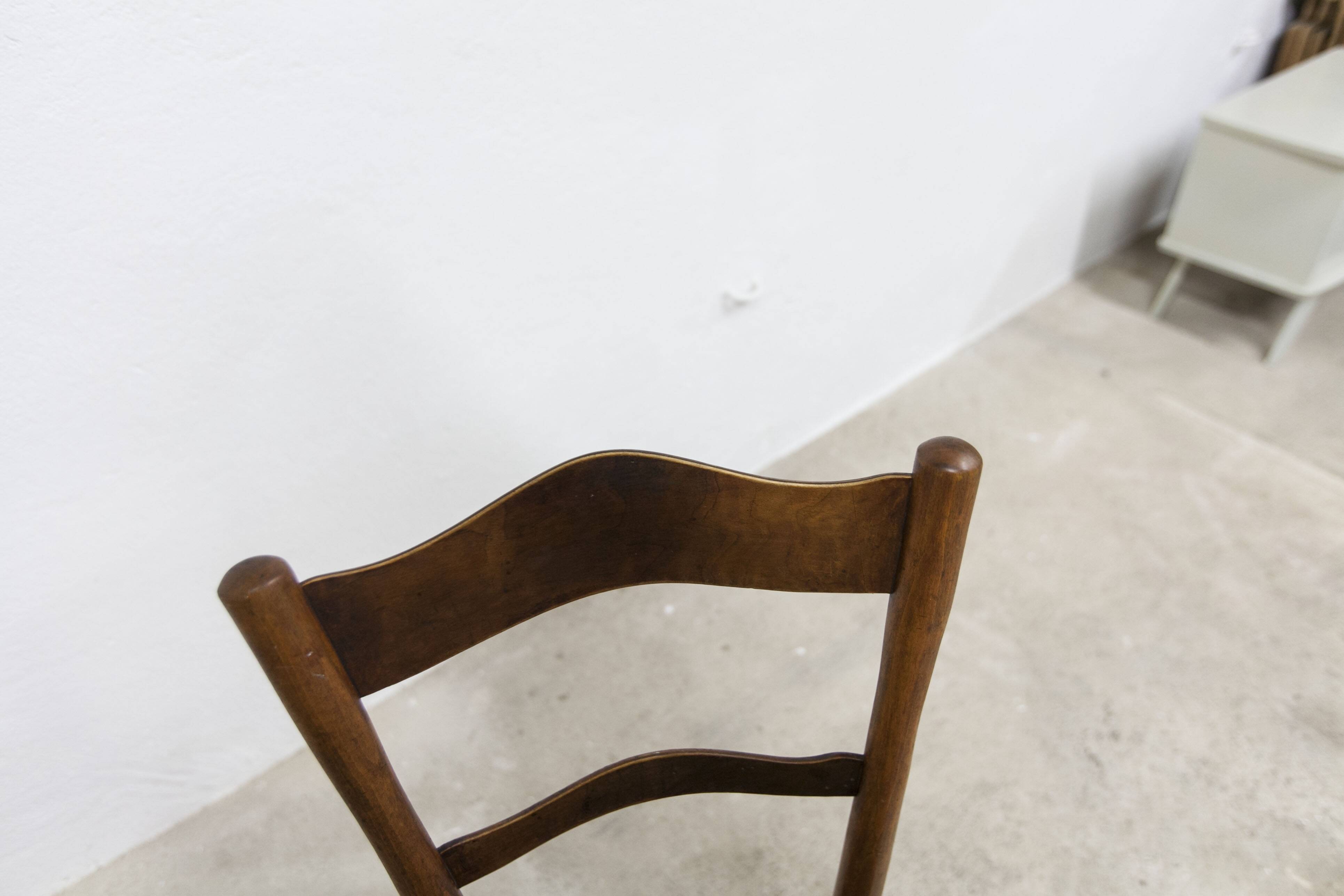 Pair of Baumann Bistrot chairs from the 1920s with pyrography seat