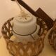 Pair came in wicker rattan and opalescent glass.