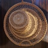 Set of coasters, trivets and rattan trays
