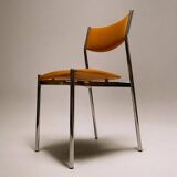 c. 1970 - Set of four chairs in yellow leatherette and chrome -