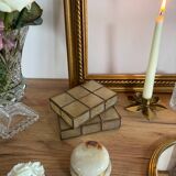 Lot deux boîtes nacre laiton