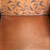 Canapé en cuir de mouton 2,5 places, luxueux et confortable, avec des coussins en tissu.