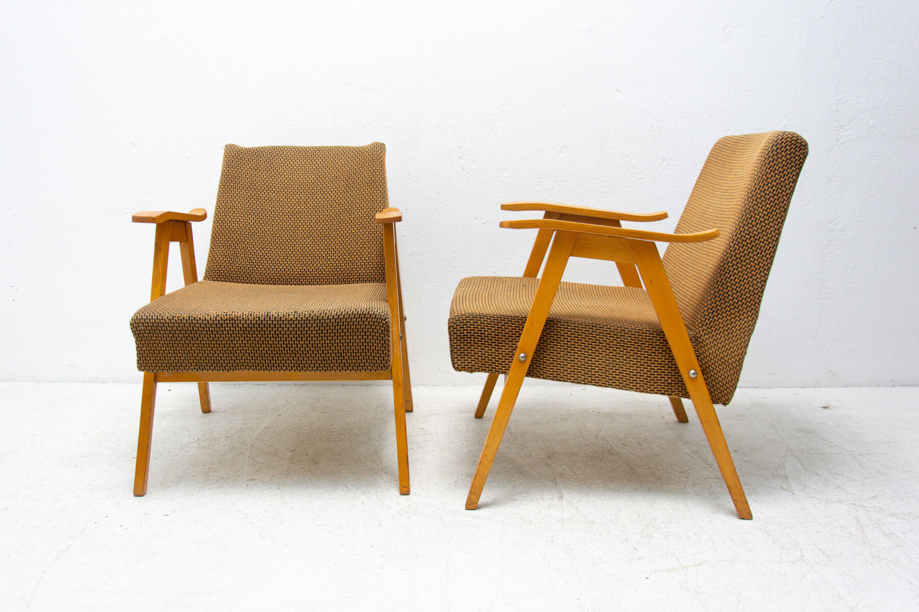 Pair of mid century Czechoslovak armchairs, 1960