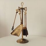 Old brass fireplace servant