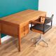 Retro Oak 1960s Danish Mid Century Desk Two Sided Partners By Domino Møbler