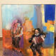 Oil Painting Canvas Deloison Musician Accordion Couple Dancing