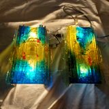Pair of raak glass appliques, Willem Van Oyen, Chartres model