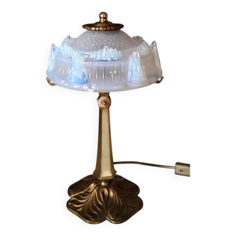 Lampe de pierre Lucas signé en bronze et ezan