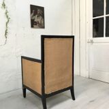 Paire de fauteuils en bois noirci
