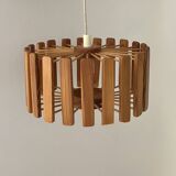Vintage pine pendant light, Sweden 1970.