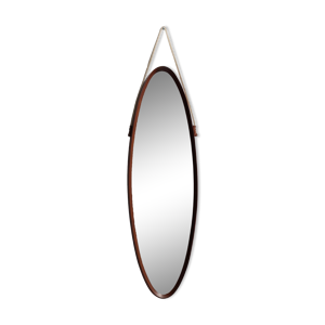 Miroir scandinave ovale 1960 32x103cm