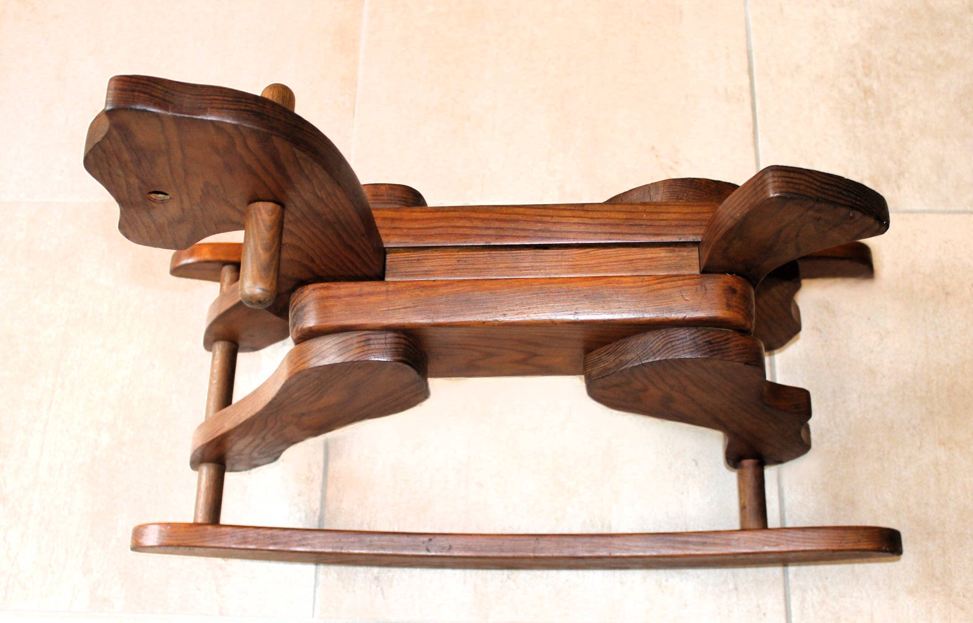 Vintage wooden rocking horse