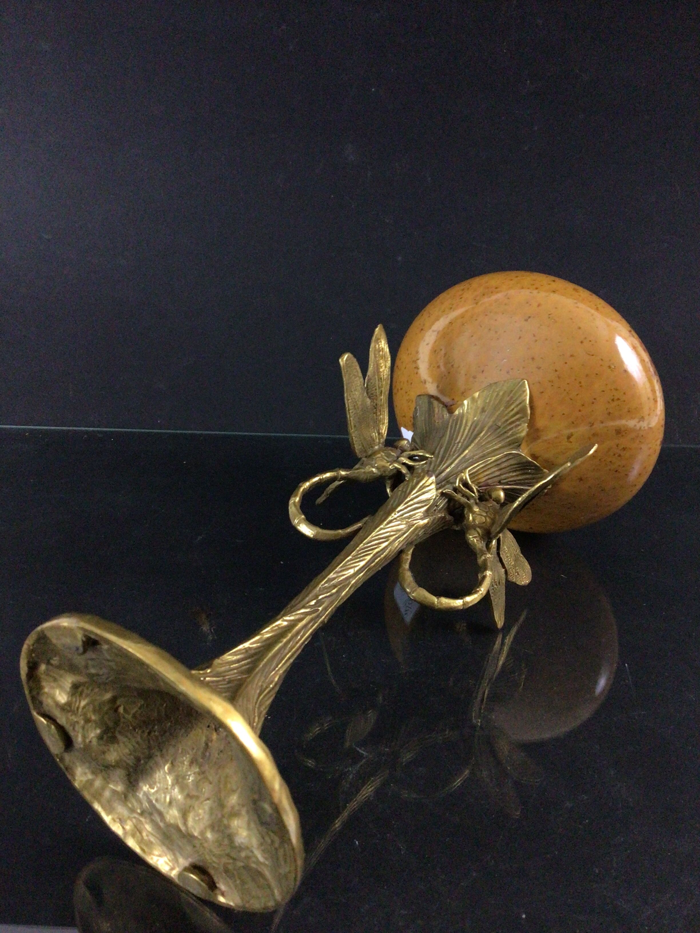 Art Nouveau Cup in Bronze & Porcelain
