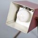 Lampe de table cube Kaiser Leuchten modèle 45097 rouge vin, design allemand