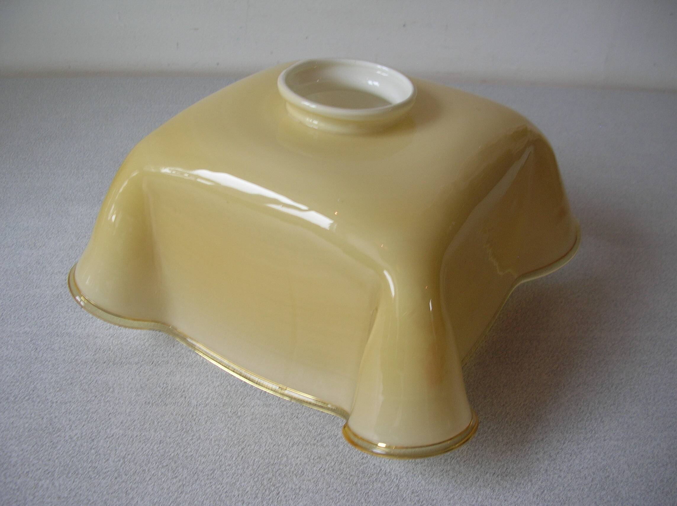 Old globe lampshade pendant in white caramel glass vintage decorative light fixture