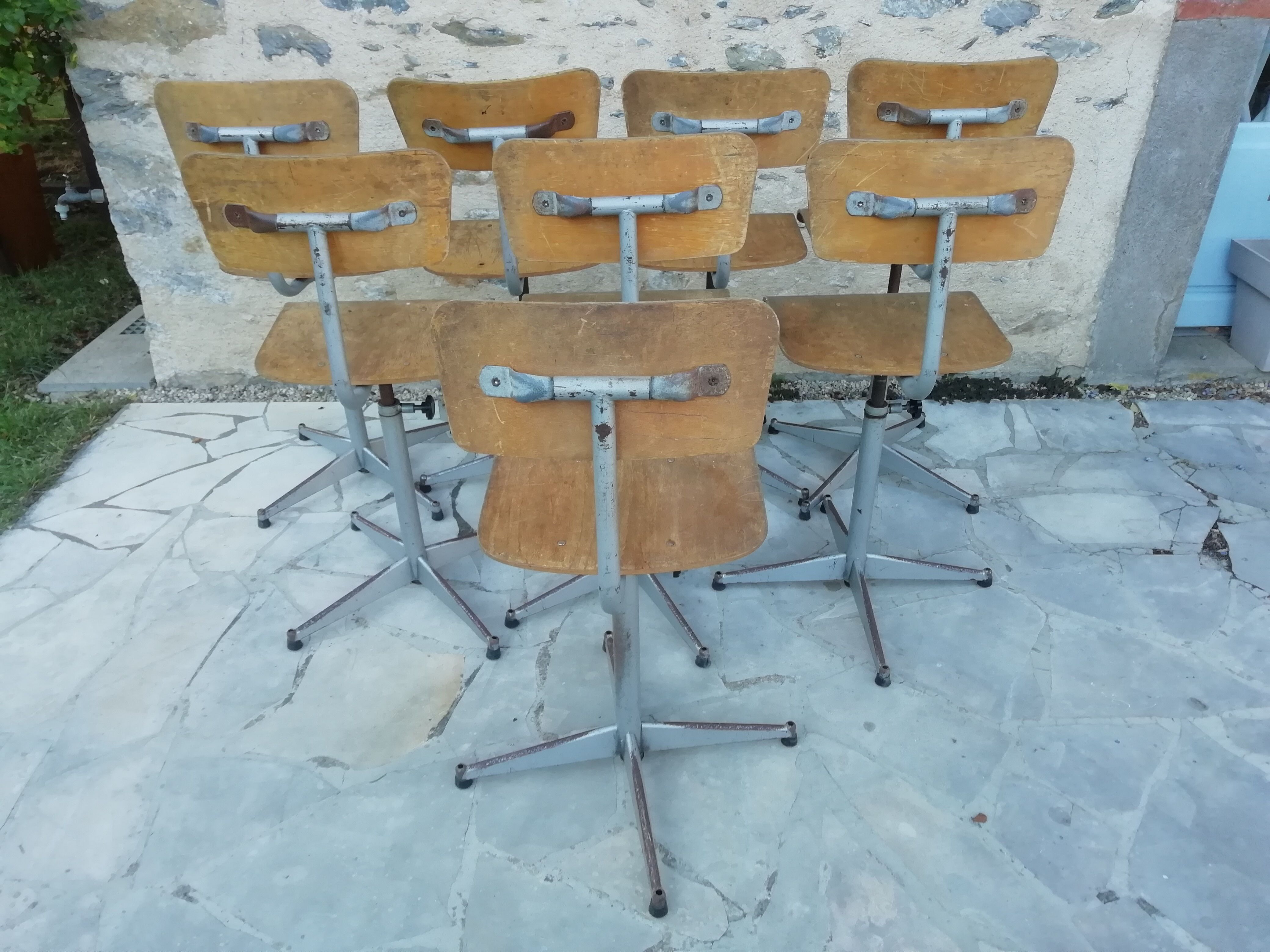 Set of 8 school chairs/workshop/office