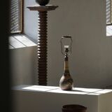 Art Nouveau table lamp in coloured terracotta by L. Hjorth, Bornholm, 1930s.