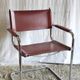 Bauhaus style chrome metal and faux leather chair - 70s/80s