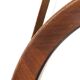 Round teak danish mirror with leather strap