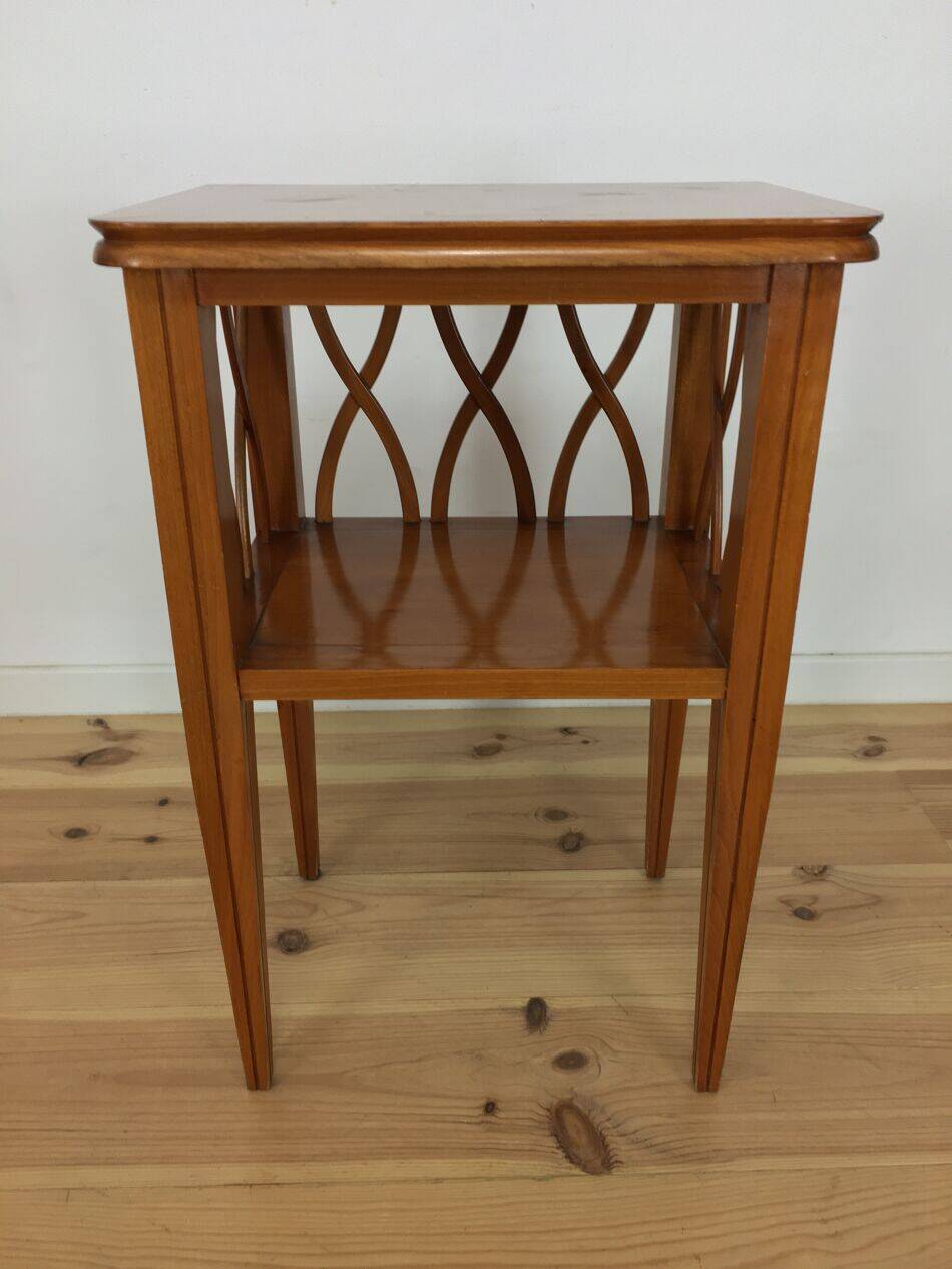 Table de chevet ou d'appoint à croisillons, bois, années 60