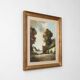 Belgian Painting of a farm scene with gilded wooden frame by Jos Pauwels, 1