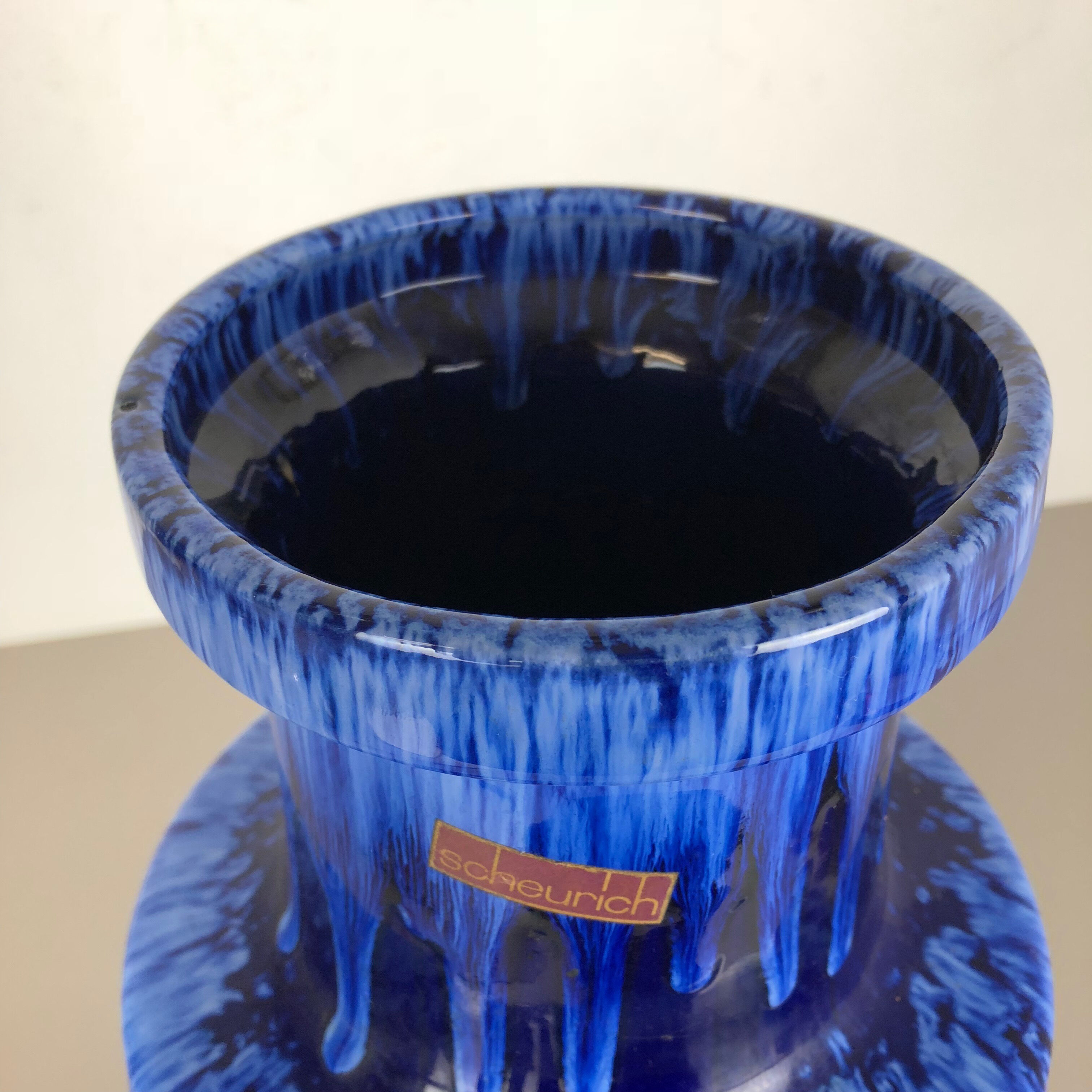 Large Pottery super Fat Lava Multi-Color 266-53 Vase Scheurich WGP, 1970s