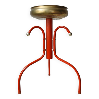 Red & gold metal tripod plant holder