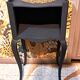 1930 bedside table, repainted wood in black with a golden rose motif.
