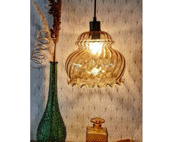 Vintage amber pendant lamp