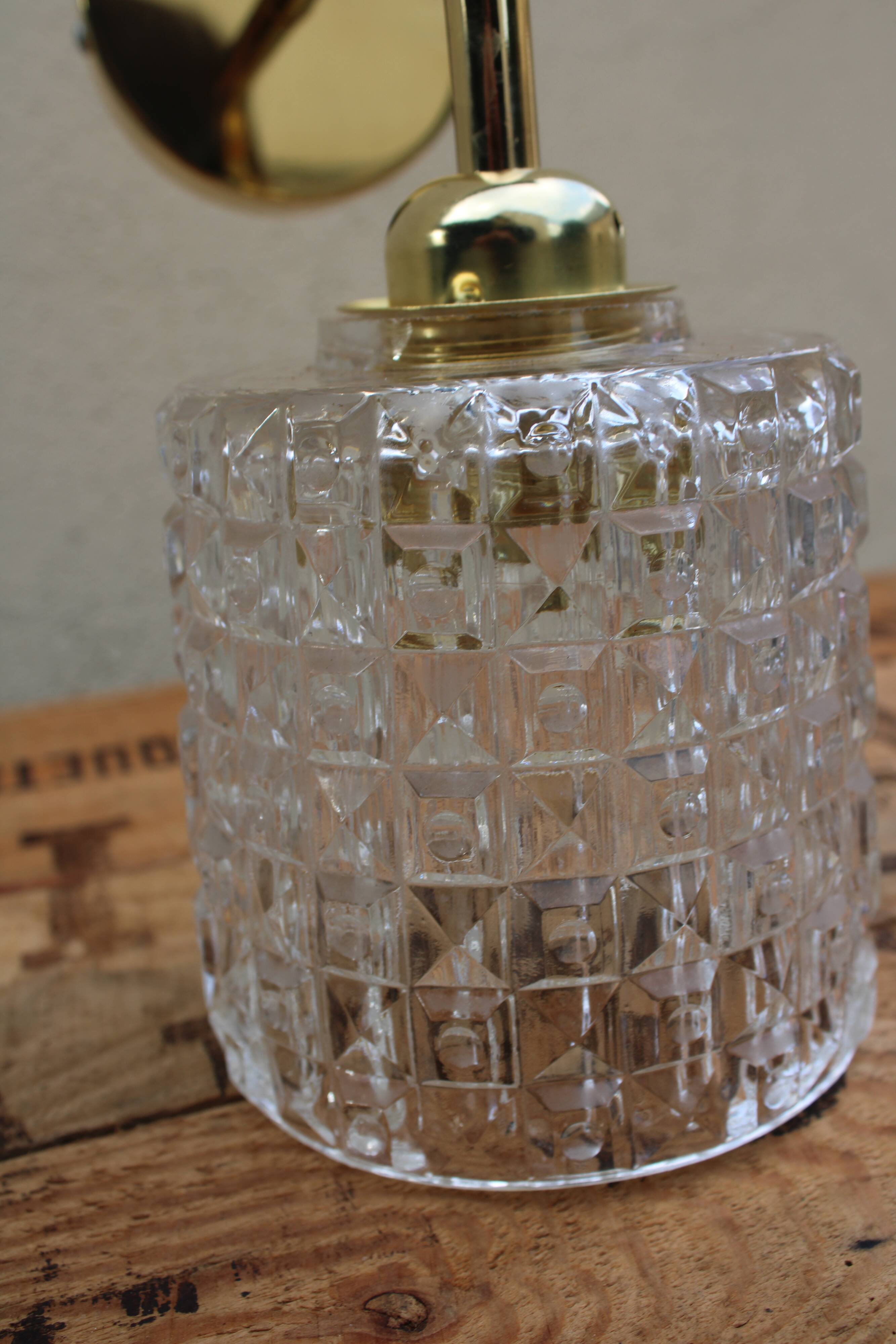 Brass and moulded glass sconce
