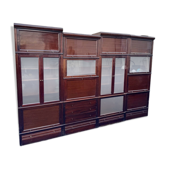 Modular library MD design 1975 mahogany