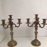 Brass candle holders 3 branches 4 fires