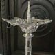 large pair of silvered bronze candlesticks from the 19th century