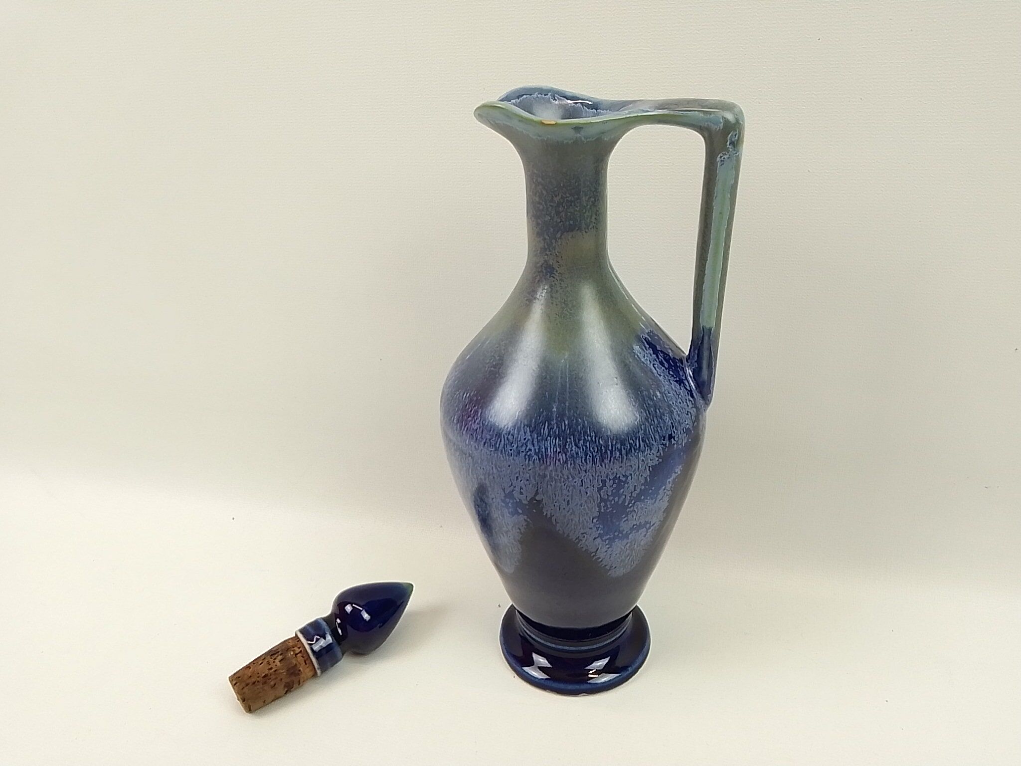 Blue and green ceramic carafe 25cm