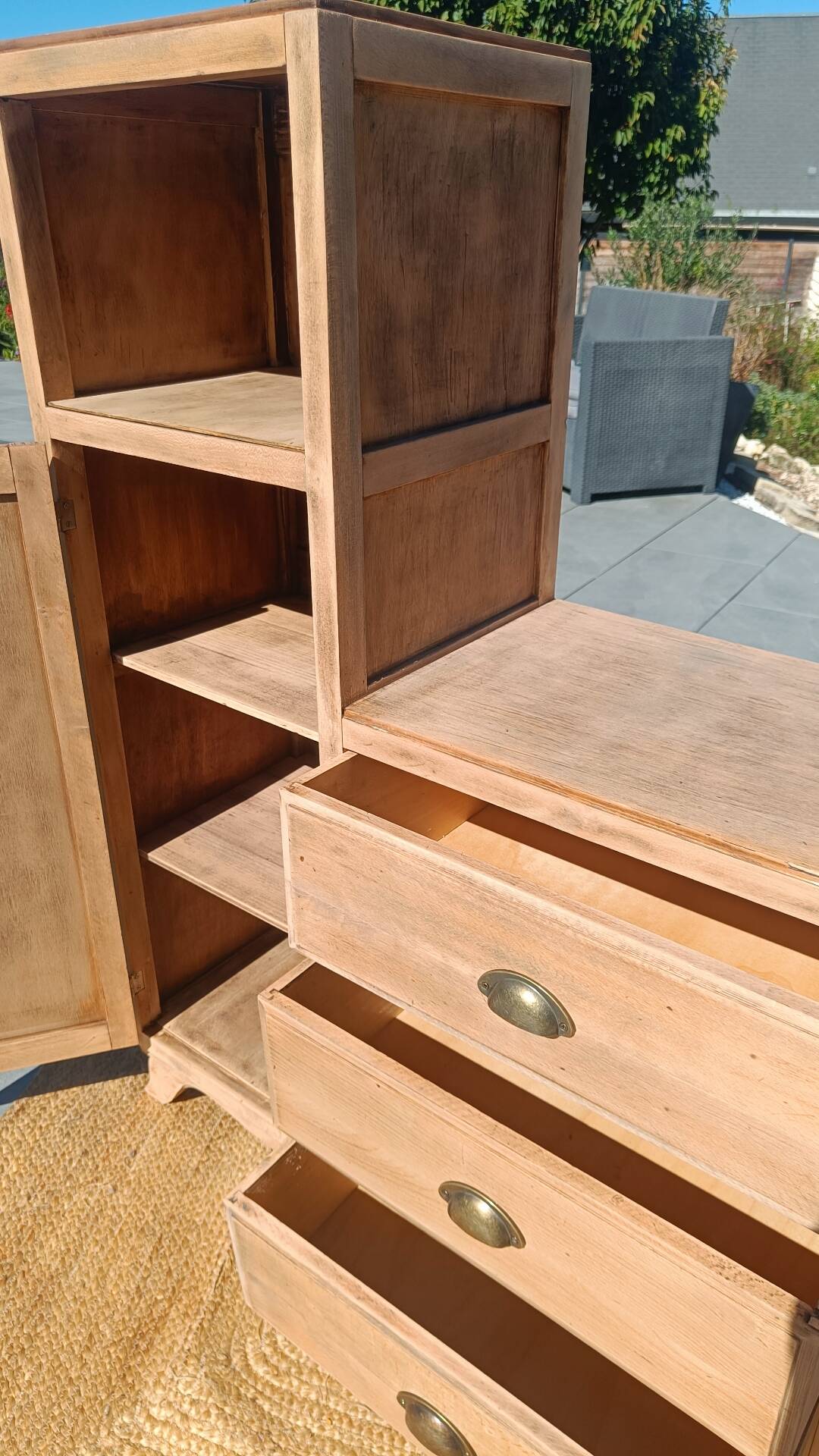 Handcrafted asymmetrical wooden furniture