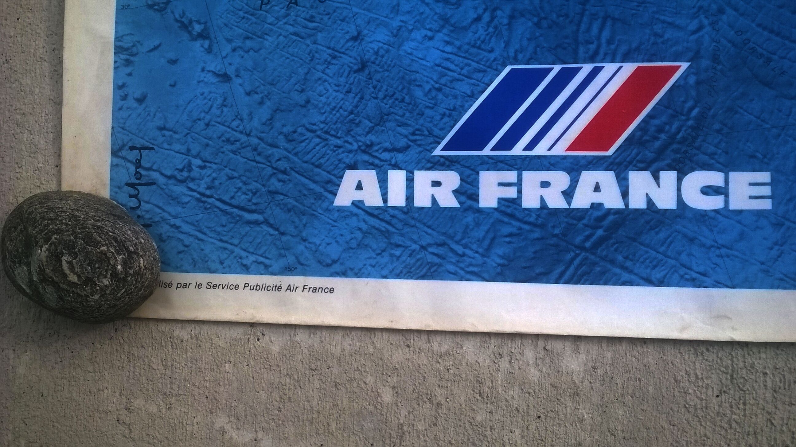 Planisphere Air France vintage 204 X 116,4 cm