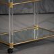 Vintage brass and lucite serving trolley, France 1960s