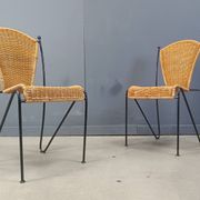 Wicker Chairs by Frederick Weinberg, 1960s, Set of 6